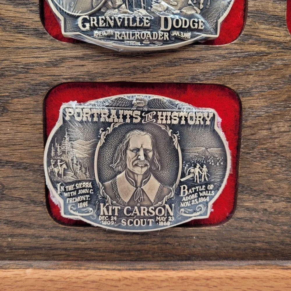 New‎ Sealed 7 Each Portraits of History Solid Brass Mounted Belt Buckles
